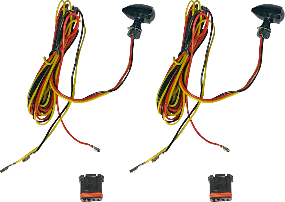 Micro Bullet Turn Signals - LED - Amber/Red- Black