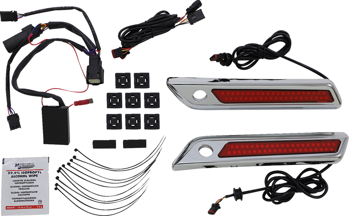 Latch Light - Saddlebag - Dual Color - Red - Chrome
