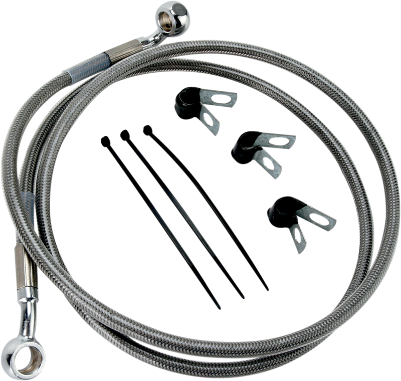 Brake Line - Front - +2" - Stainless Steel