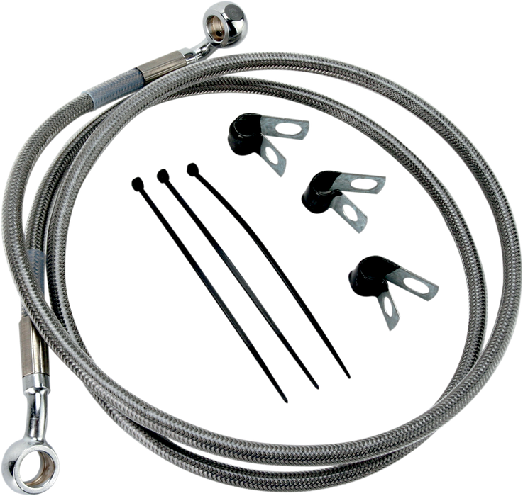 Brake Line - Front - +2" - Stainless Steel