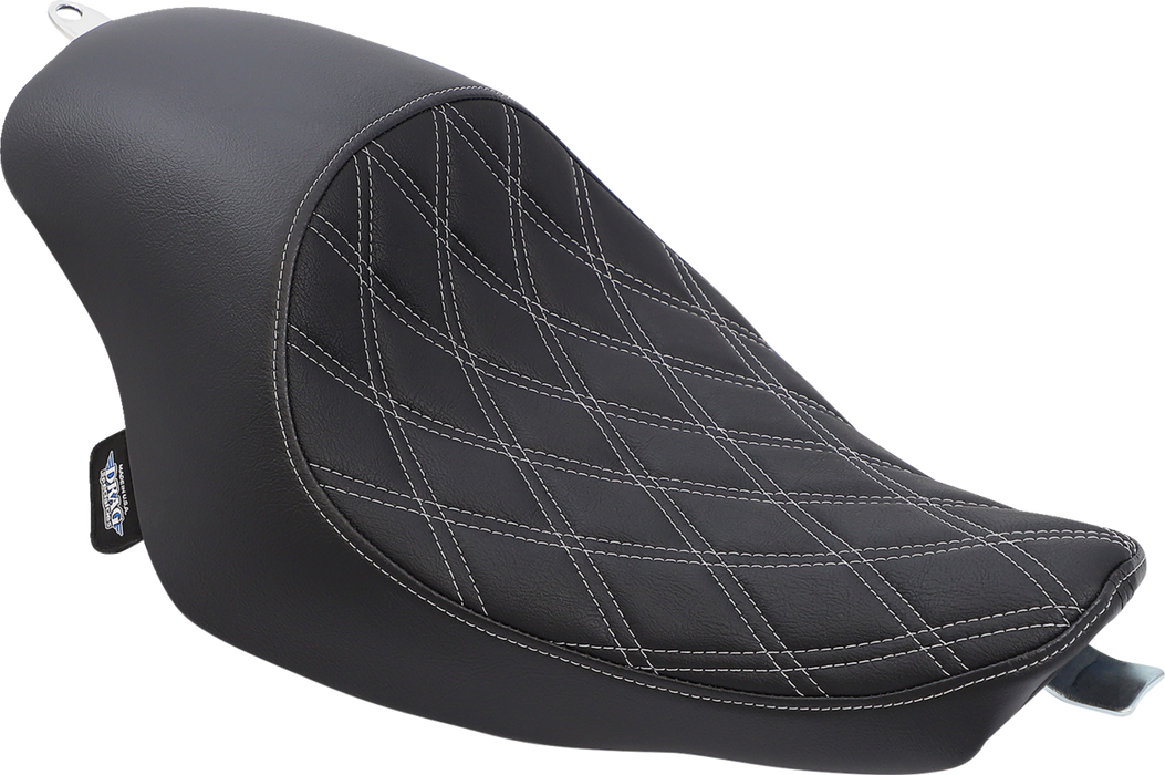 3/4 Solo Seat - Double Diamond - Black w/ Silver Stitching - XL '04-'22