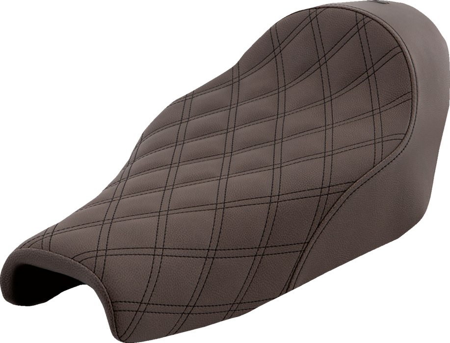 Renegade Solo Seat - Lattice Stitched - Brown - XL '04-'20