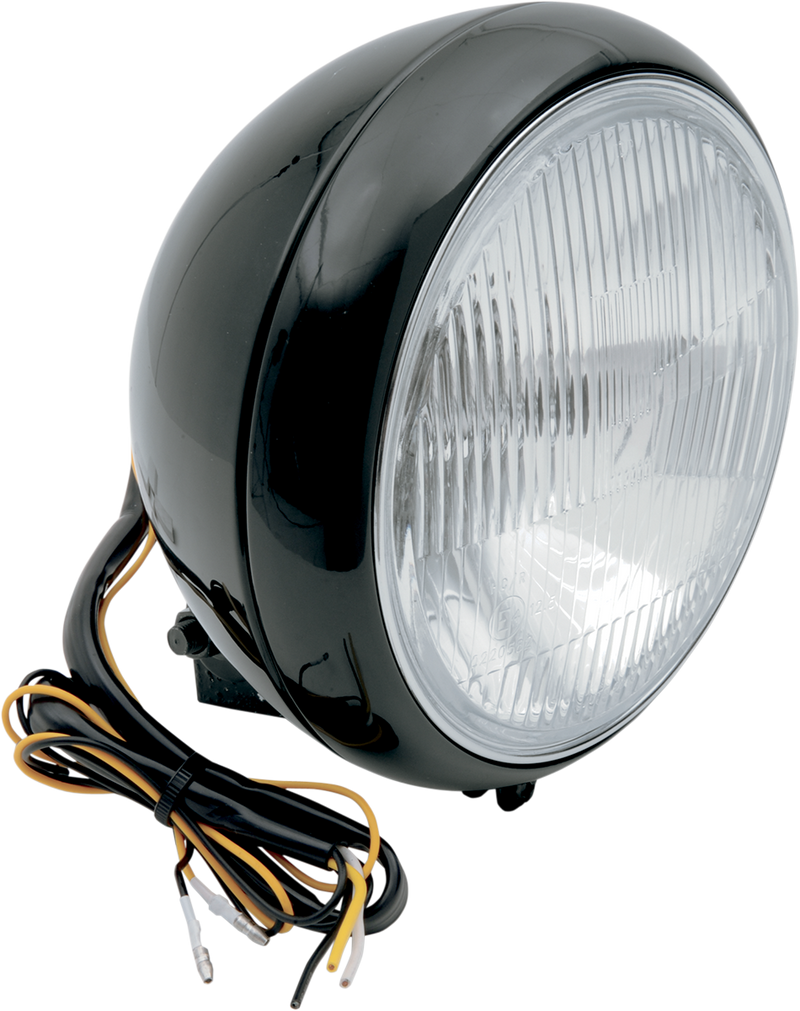 7" Smooth Headlight - FLST - Black