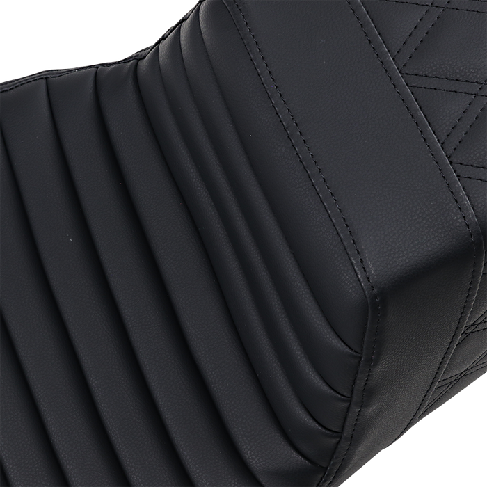 Step-Up Seat - Front Tuck-n-Roll/Rear Lattice Stitch - Black - FL '08-24