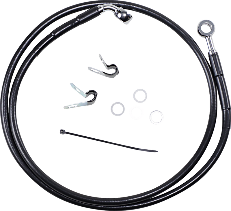 Brake Line - Front - Black - +8" - '04-'10 XL