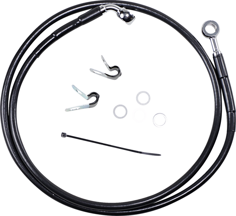 Brake Line - Front - Black - +8" - '04-'10 XL