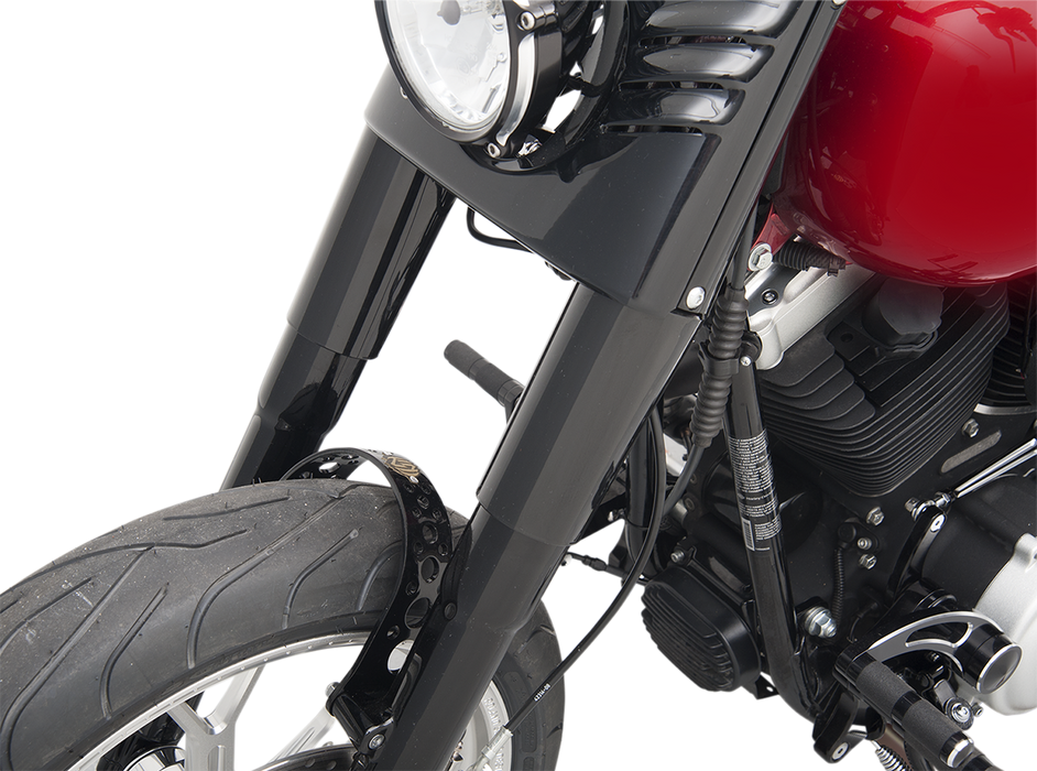 Fork Slider Covers - Stock Length - Gloss Black - Smooth