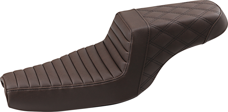 Step-Up Seat - Front Tuck-n-Roll/Rear Lattice Stitch - Brown