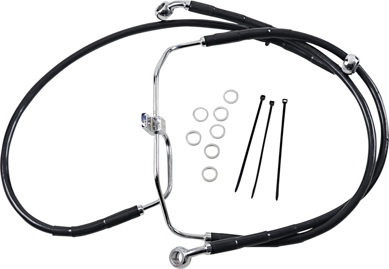 Brake Line - Front - Black - +4" - FXDF '08-'17