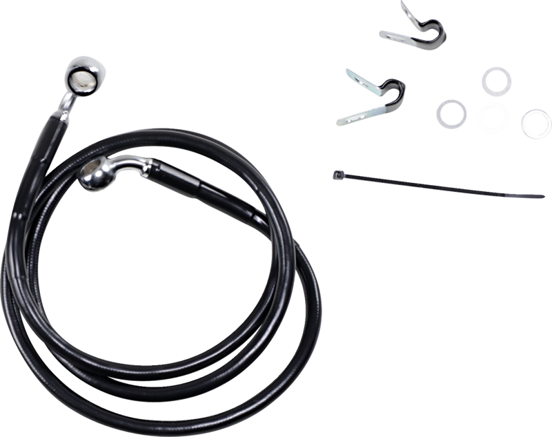Brake Line - Front - Black - +4" - XL