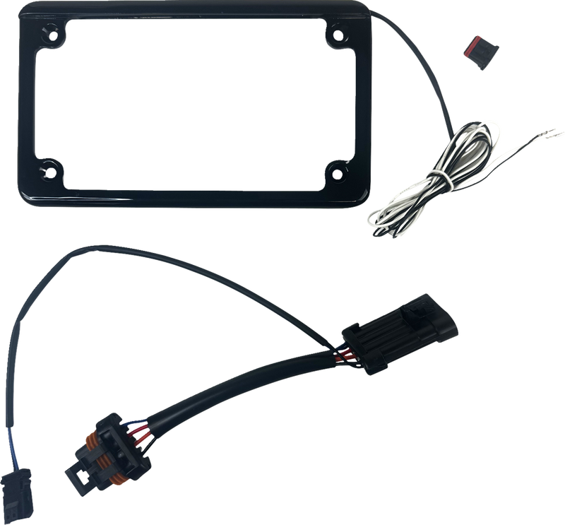 Lighted License Plate Frame - Gloss Black - General