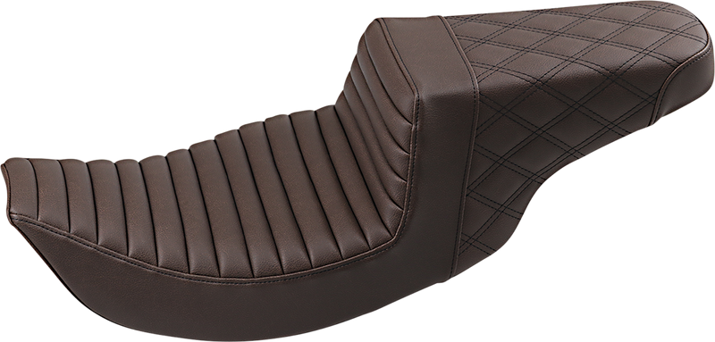 Step-Up Seat - Front Tuck-n-Roll/Rear Lattice Stitch - Brown