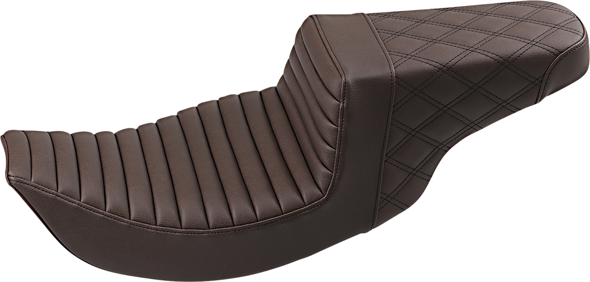 Step-Up Seat - Front Tuck-n-Roll/Rear Lattice Stitch - Brown