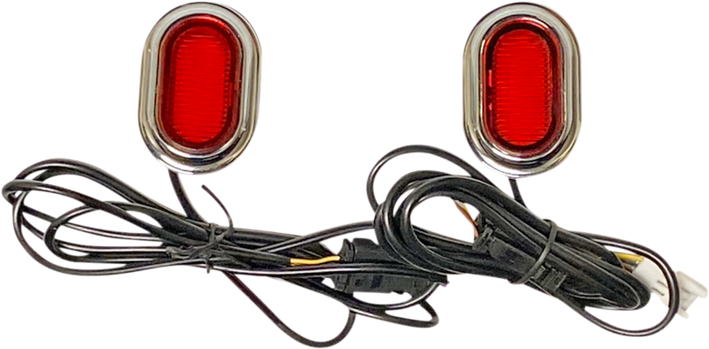 Antenna Grommet Light - Red Lens - Chrome