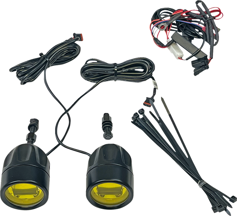Fog Light - Black - Yellow Lens - Universal