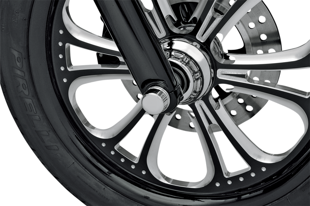 Axle Caps - Chrome - Front - Pair