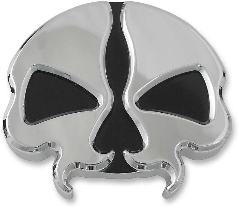 Gas Cap - Vented - Split Skull - Chrome