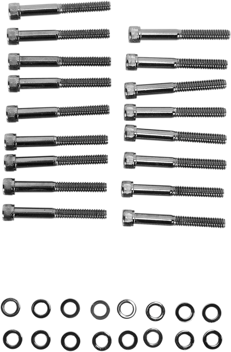 Bolt Kit - Primary Cover - Knurled - Black/Chrome - '04-'21 Sportster