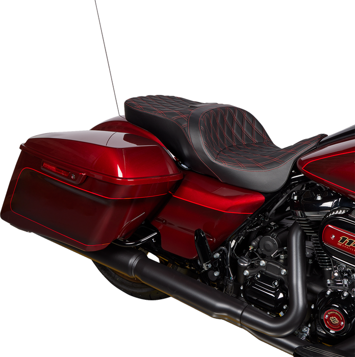 Freedom Seat - Vinyl - Double Diamond Red Stitch - FLH '09-'23
