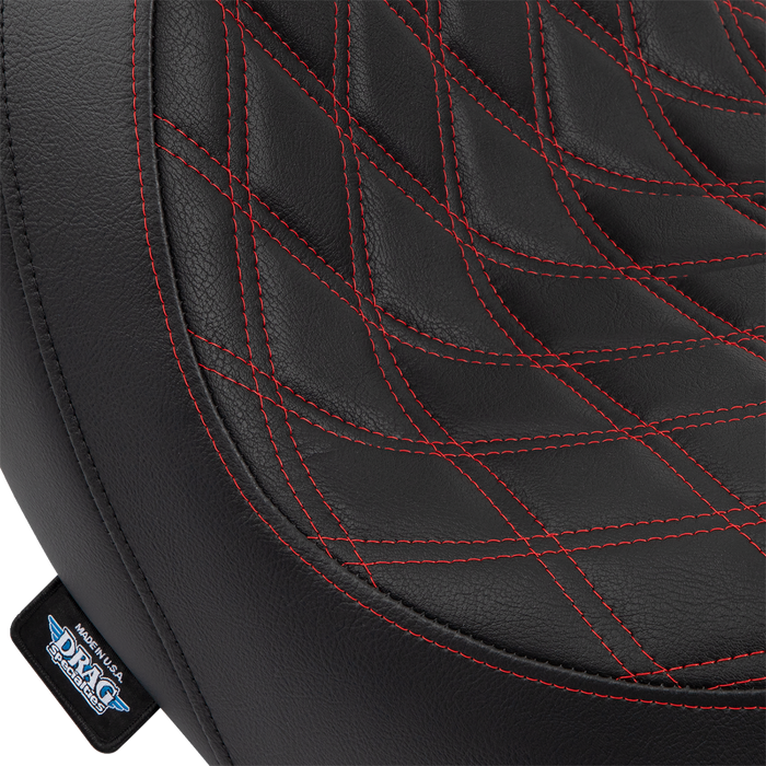 Predator Seat - Double Diamond w/ Red Sitching - Vinyl - FLSB/FXLR '18-'23