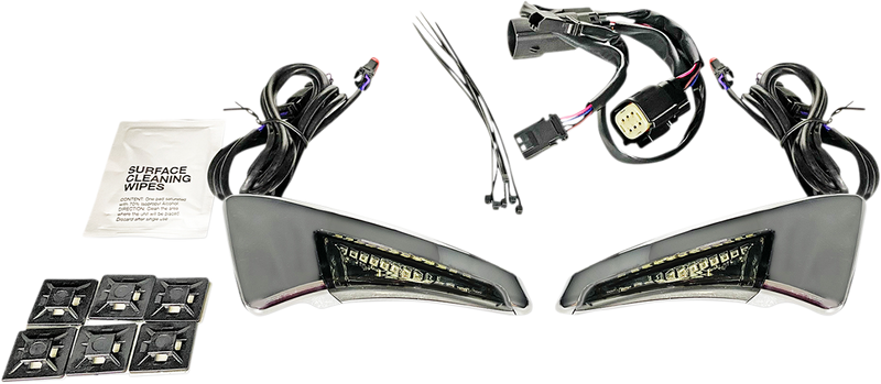 Sequential Tour Pak Seat Back Rest LED Lights - Chrome/Smoke - CVO