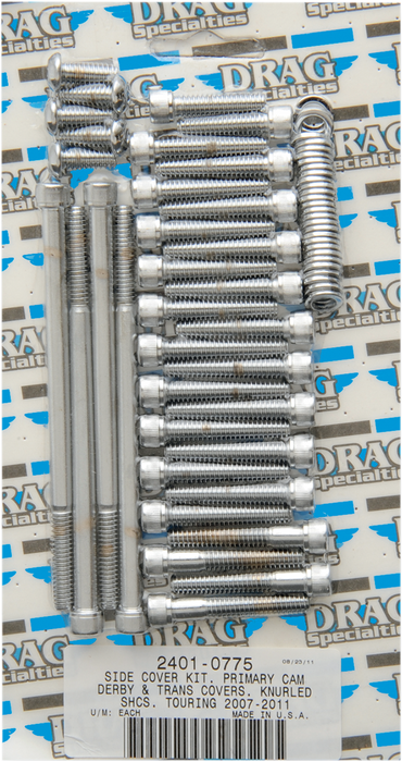 Bolt Kit - Primary/Transmission Side Cover/Derby Cover - Knurled - Touring