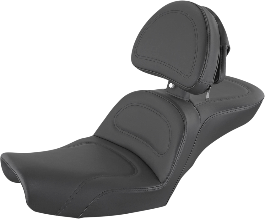 Explorer Seat - With Backrest - Stitched - Black - Dyna
