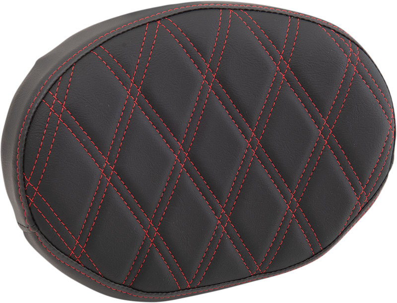 Sissy Bar Pad - Double Diamond - Red - Oval