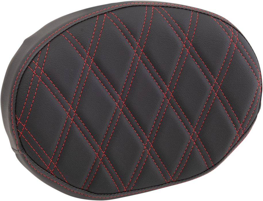 Sissy Bar Pad - Double Diamond - Red - Oval