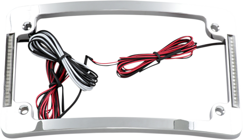 Tri-Radius License Plate Frame with Flushmount LEDs - Chrome