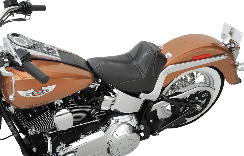 Dominator Solo Seat - w/o Backrest - Black w/ Gray Stitching - FLSTC/N '06-'17