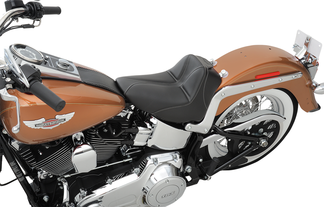 Dominator Solo Seat - w/o Backrest - Black w/ Gray Stitching - FLSTC/N '06-'17