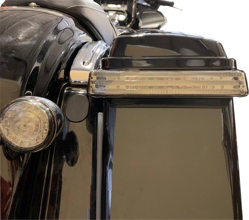Saddlebag LED Lights - Sequential - Chrome/Smoke