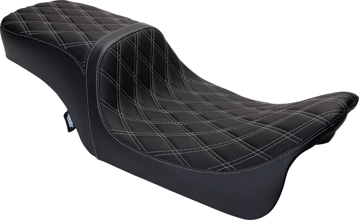 Predator 2-Up Seat - Vinyl - Double Diamond Silver Stitch - w/o Backrest - FL '08-'23