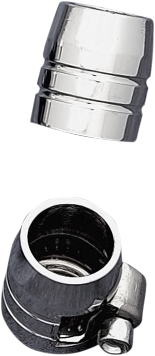 Grooved Hose Ends with Clamp - Chrome - 1/4"