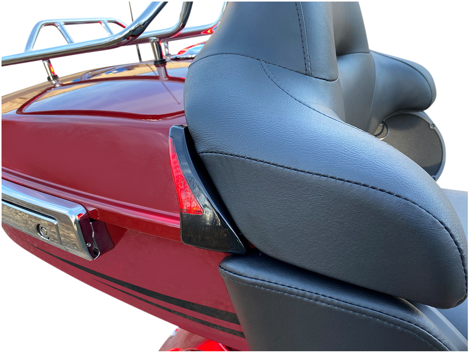 Sequential Tour Pak Seat Back Rest LED Lights - Black/Red - FLH