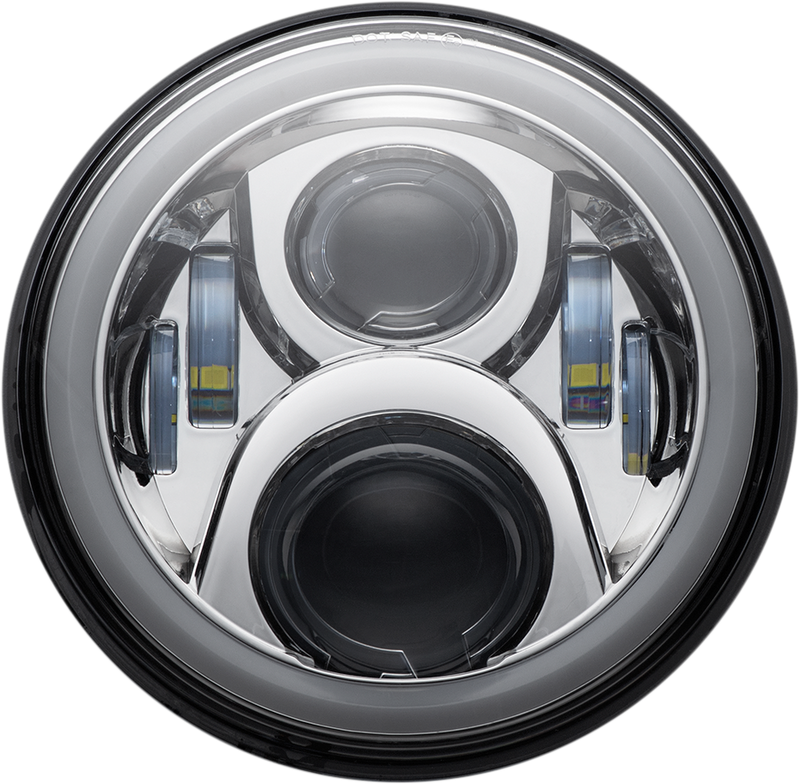 Headlamp - 7" - LED - Chrome