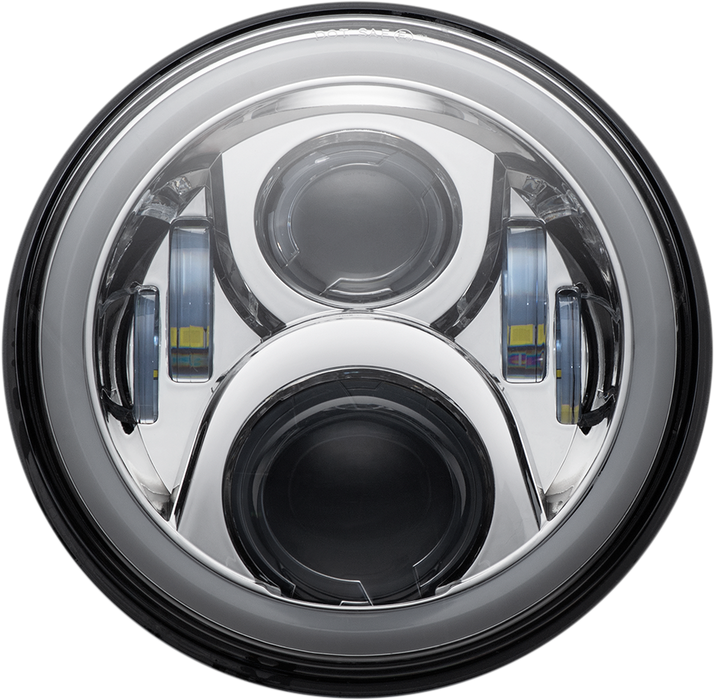Headlamp - 7" - LED - Chrome