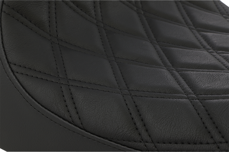 3/4 Solo Seat - Double Diamond - Black w/ Black Stitching - XL '04-'22