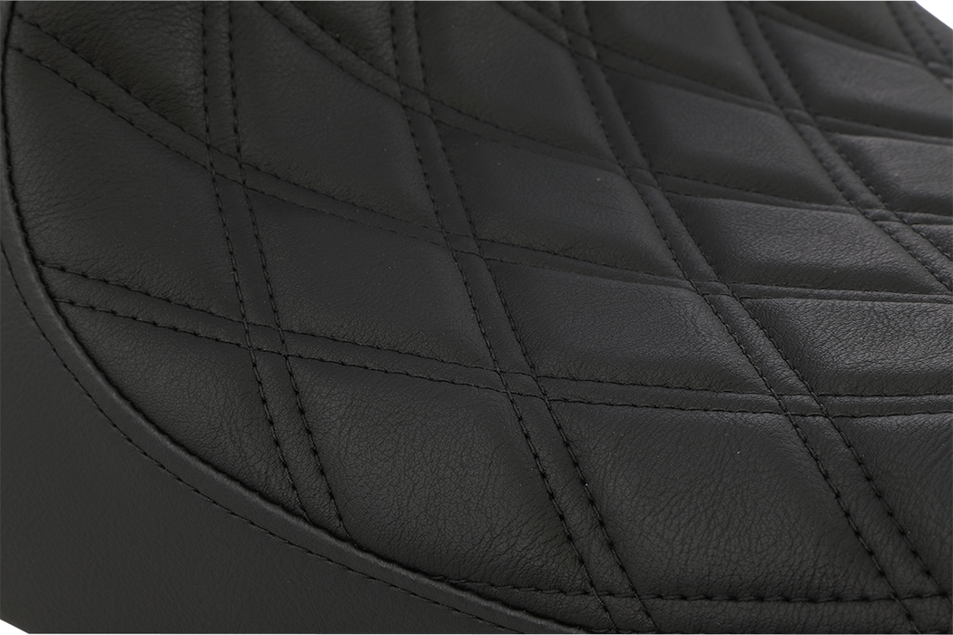 3/4 Solo Seat - Double Diamond - Black w/ Black Stitching - XL '04-'22