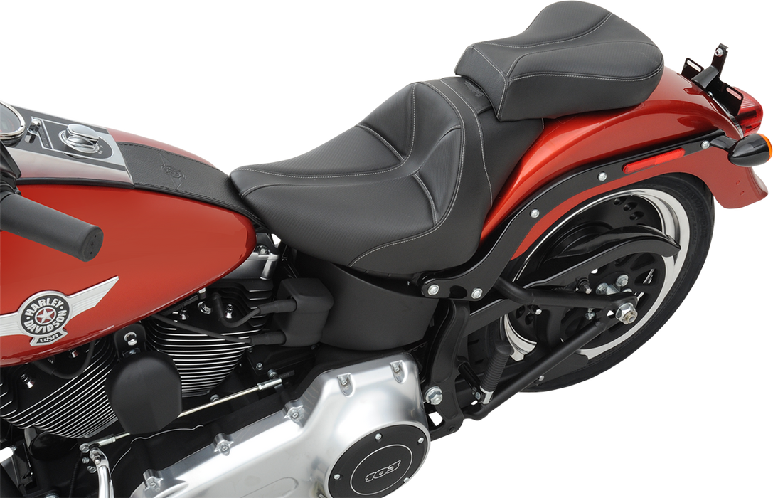Dominator Pillion Pad - Standard Reach - Black w/ Gray Stitching - FL/FX '06-'17