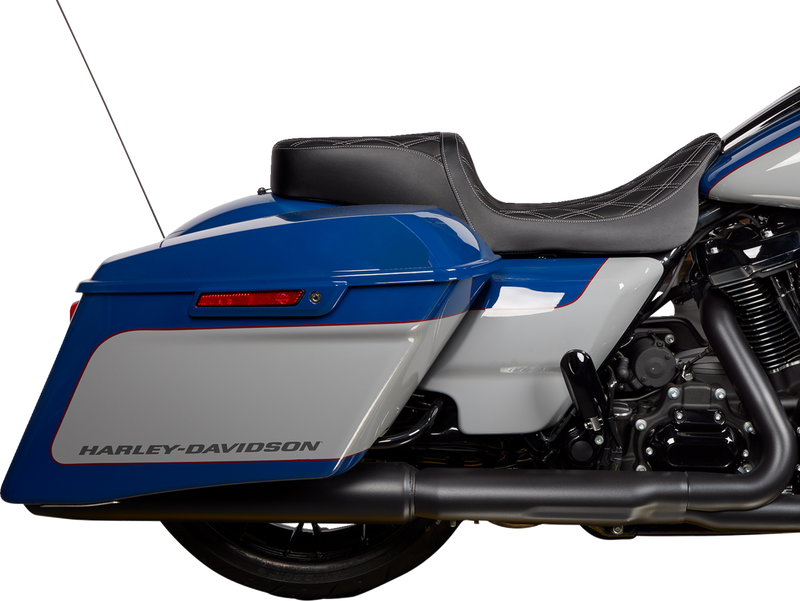 Predator 2-Up Seat - Vinyl - Double Diamond Silver Stitch - w/o Backrest - FL '08-'23