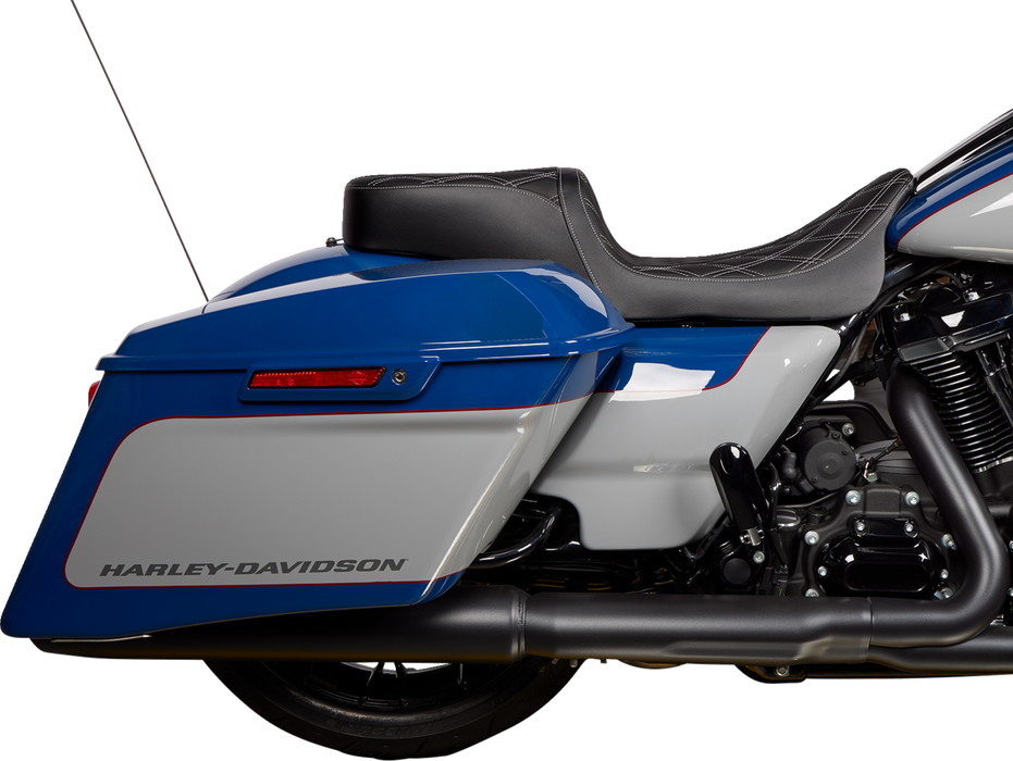 Predator 2-Up Seat - Vinyl - Double Diamond Silver Stitch - w/o Backrest - FL '08-'23