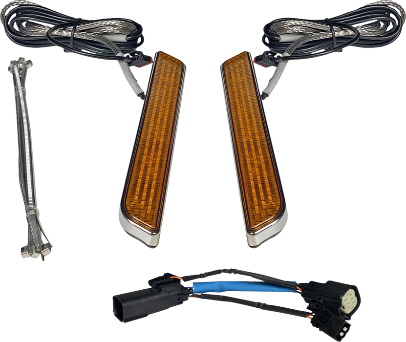 LED Fork Light - Amber - Chrome