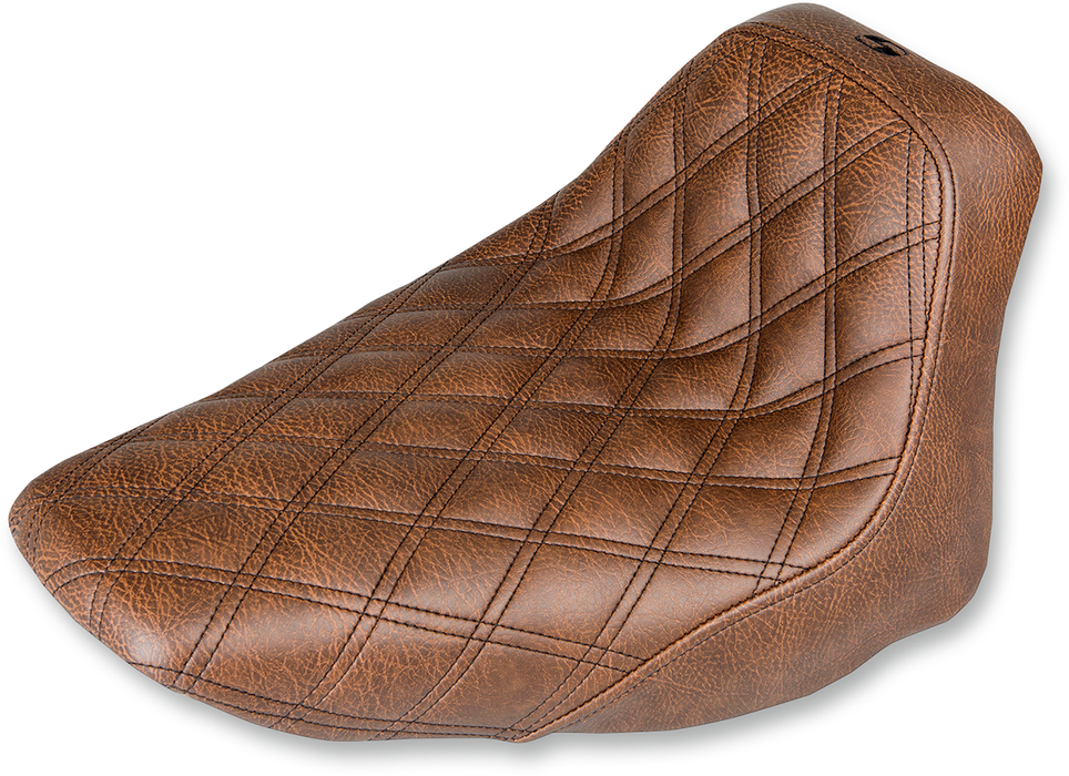 Renegade Solo Seat - Lattice Stitched - Brown - FLST '06-'17