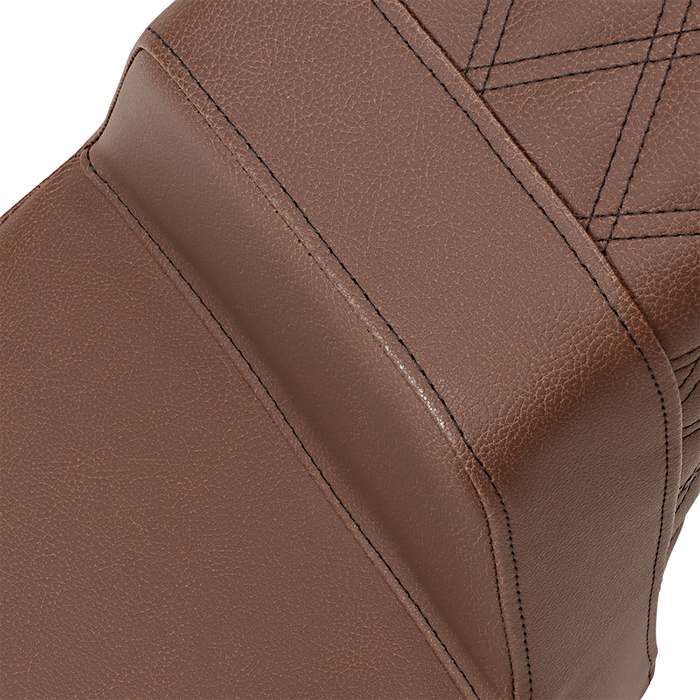 Step-Up Seat - Front Smooth/Rear Lattice Stitch - Brown - Scout Bobber