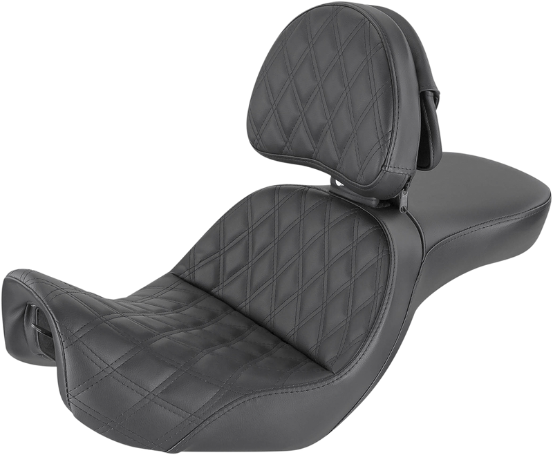 Explorer Seat - With Backrest - Lattice Stitched - Black - FXD