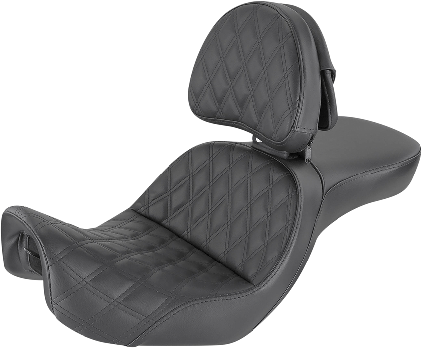 Explorer Seat - With Backrest - Lattice Stitched - Black - FXD