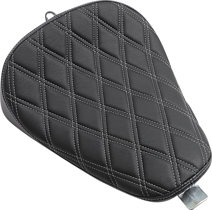 Bobber Solo Seat - Double Diamond - Silver Stitch - '10-'22 XL