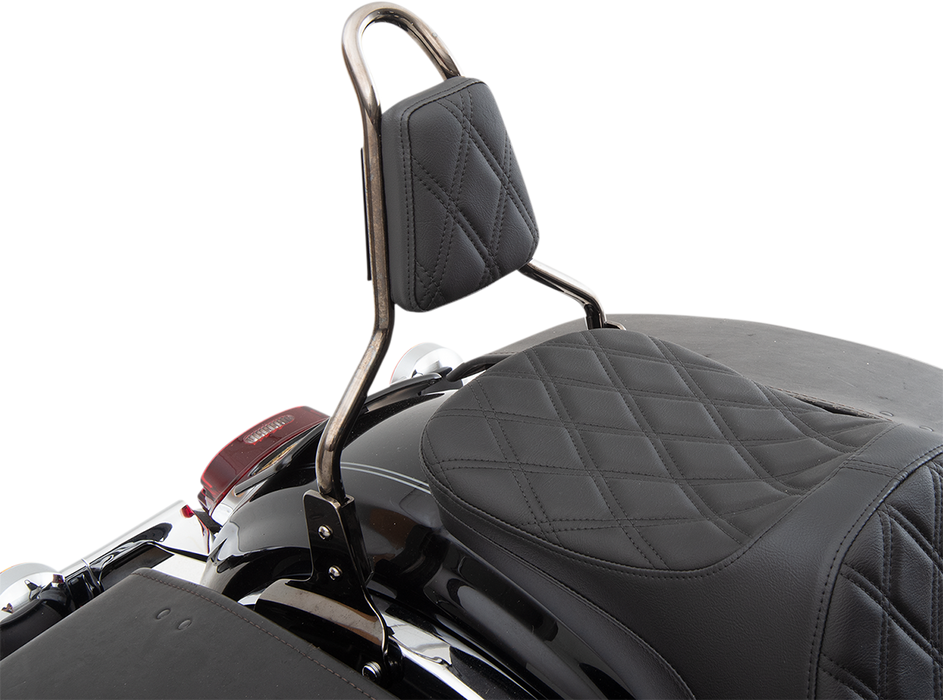 Tapered Backrest Pad - Double Diamond - Black Stitch